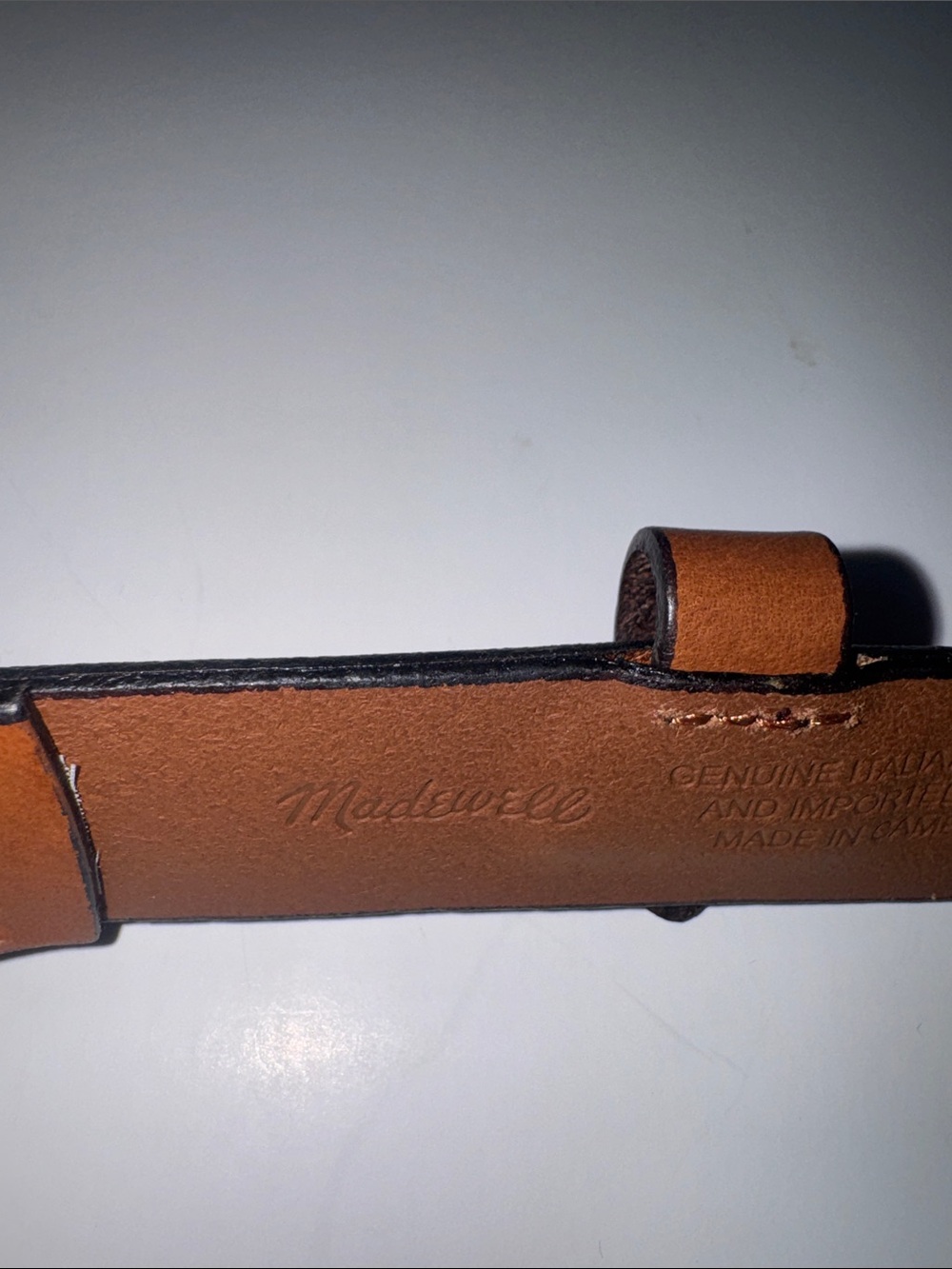 Madewell Adjustable Leather Belt Perforated Tan Western Minimalist M - Picture 2 of 7